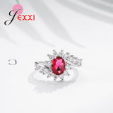 Fashion Ripple 925 Sterling Silver Europe  America New Drop Shape Crystal Zircon Ring Jewelry Small Crystal