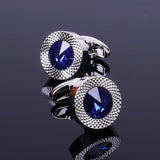 Blue Crystal Cone Cufflinks Men Classic Brand Blue Prismatic Cuff Button Designer High Quality Men's Shirt Taper Cuff Links