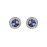 Blue Crystal Cone Cufflinks Men Classic Brand Blue Prismatic Cuff Button Designer High Quality Men's Shirt Taper Cuff Links