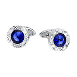 Blue Crystal Cone Cufflinks Men Classic Brand Blue Prismatic Cuff Button Designer High Quality Men's Shirt Taper Cuff Links