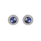 Blue Crystal Cone Cufflinks Men Classic Brand Blue Prismatic Cuff Button Designer High Quality Men's Shirt Taper Cuff Links